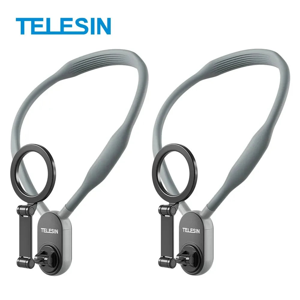 TELESIN Silicone Magnetic Quick Release Neck Mount Hold for IPhone 15 14 13 12 11 10 SAMSUNG HUAWEI XIAOMI Phone Accessories