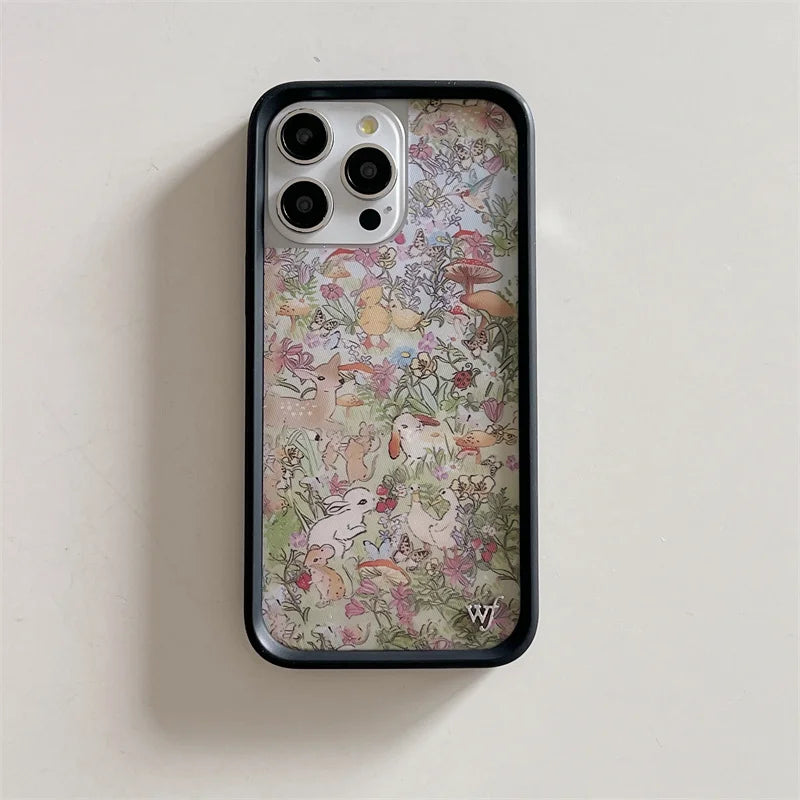 Wildflower 3D Girls Grassland rabbit Phone Case for iPhone 16 15 14 13 12 17 Pro Max Plus Air 17pro WF Pointe ballet shoes Cover