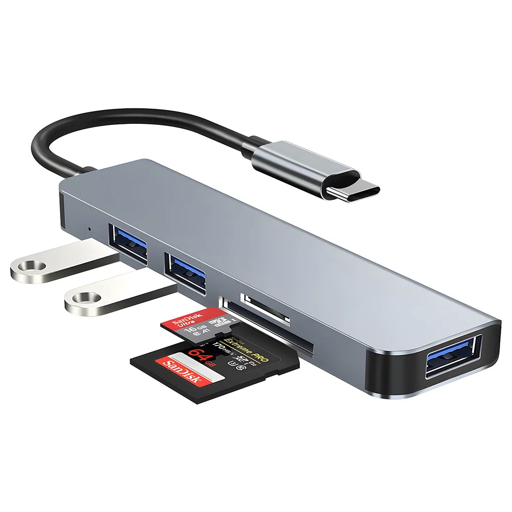 8 In 2 USB Hub USB C Docking Station Type-C Adapter To 4K60Hz HDMI USB 3.0 5Gbps RJ45 1000Mbps Splitter With SD/TF For Laptop