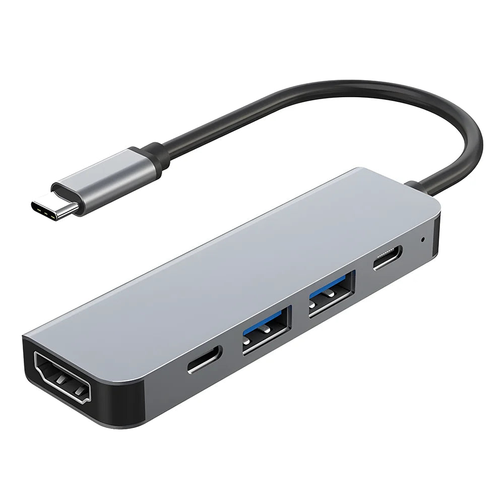 8 In 2 USB Hub USB C Docking Station Type-C Adapter To 4K60Hz HDMI USB 3.0 5Gbps RJ45 1000Mbps Splitter With SD/TF For Laptop