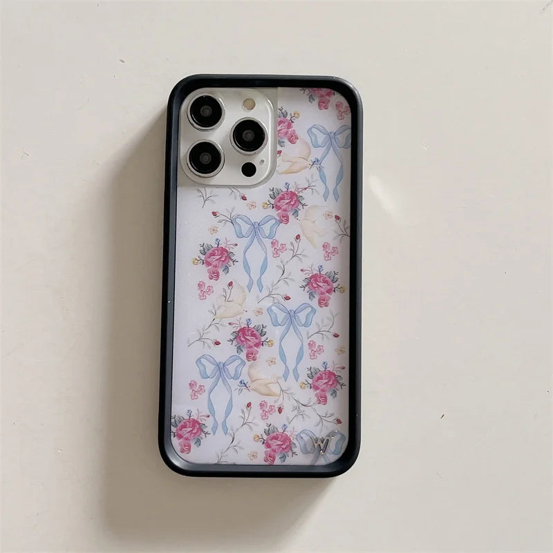 Wildflower 3D Girls Grassland rabbit Phone Case for iPhone 16 15 14 13 12 17 Pro Max Plus Air 17pro WF Pointe ballet shoes Cover
