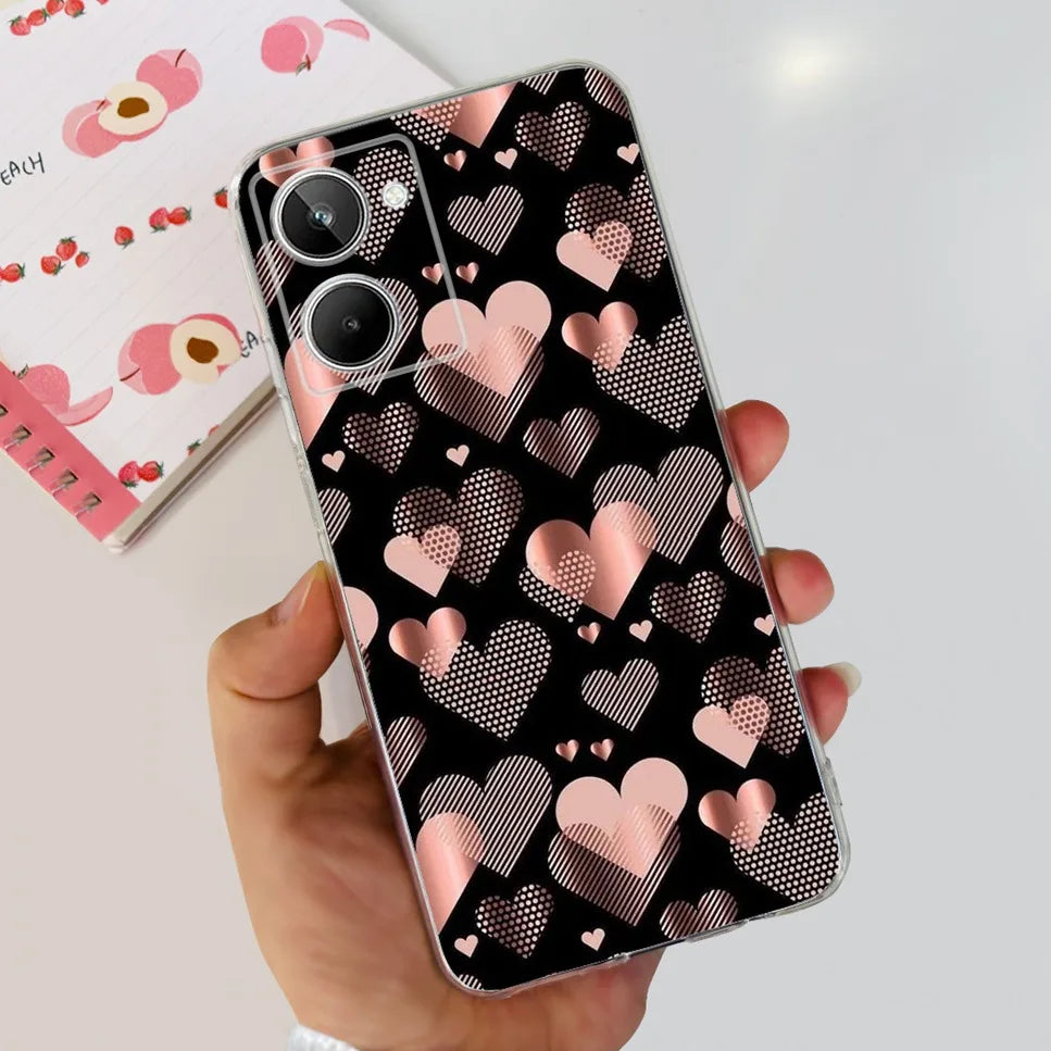 For Realme 10 4G RMX3630 Soft Silicone TPU Shockproof Phone Case For Realme 10 Cute Cartoon Pattern Bumper Protective Back Cover