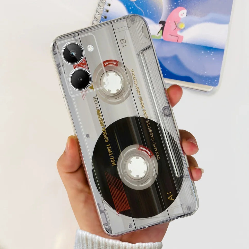 For Realme 10 4G RMX3630 Soft Silicone TPU Shockproof Phone Case For Realme 10 Cute Cartoon Pattern Bumper Protective Back Cover