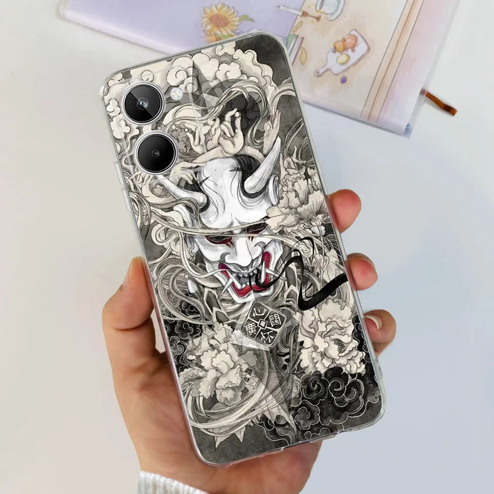 For Realme 10 4G RMX3630 Soft Silicone TPU Shockproof Phone Case For Realme 10 Cute Cartoon Pattern Bumper Protective Back Cover