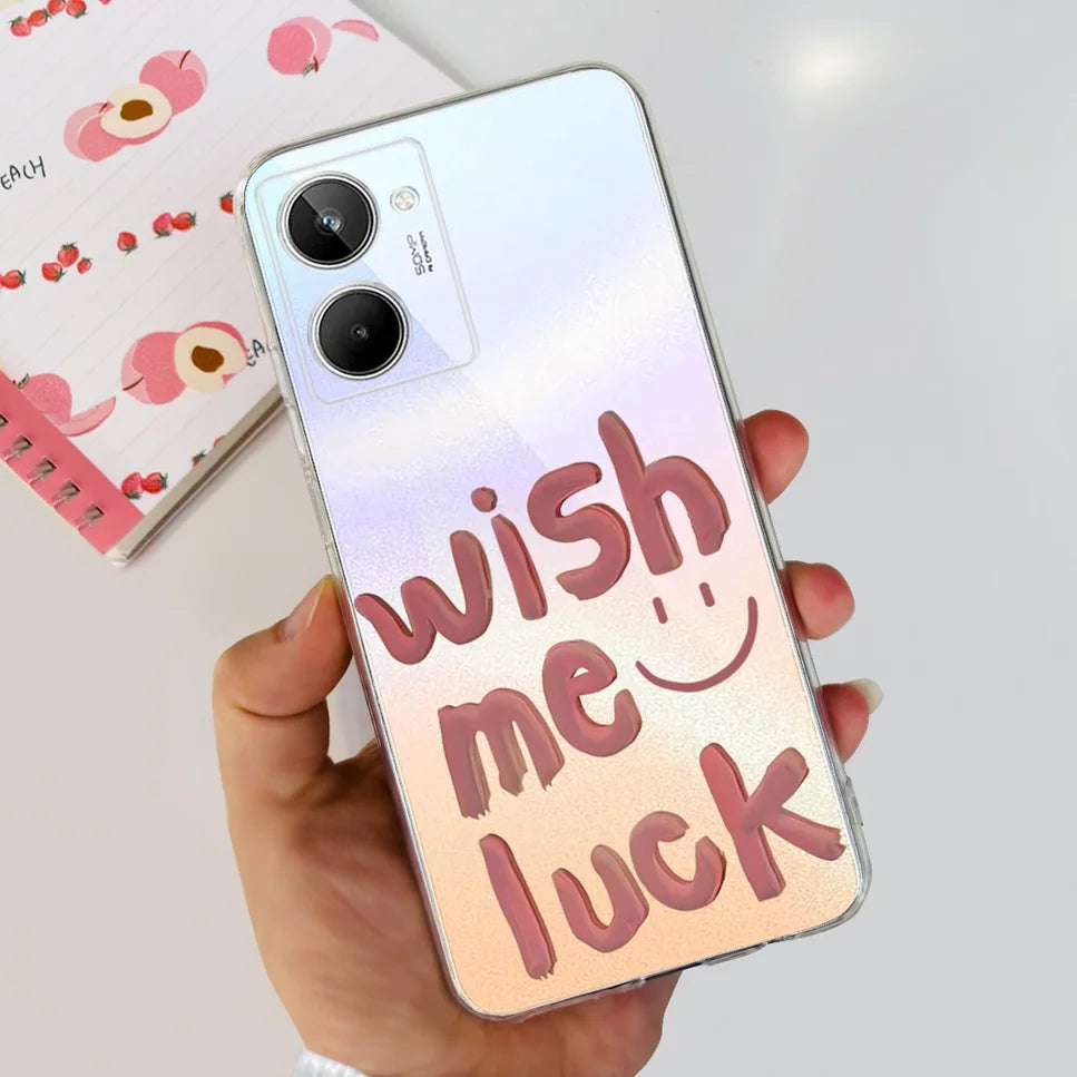 For Realme 10 4G RMX3630 Soft Silicone TPU Shockproof Phone Case For Realme 10 Cute Cartoon Pattern Bumper Protective Back Cover