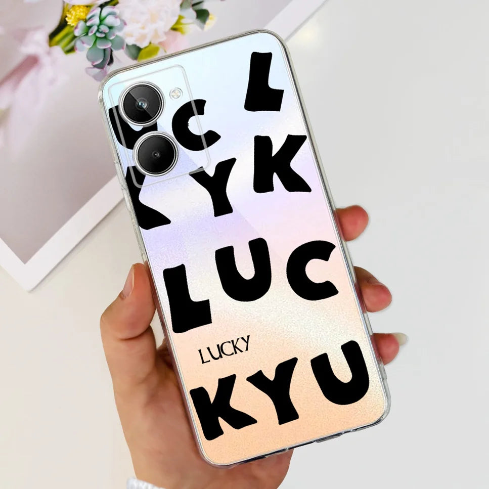 For Realme 10 4G RMX3630 Soft Silicone TPU Shockproof Phone Case For Realme 10 Cute Cartoon Pattern Bumper Protective Back Cover