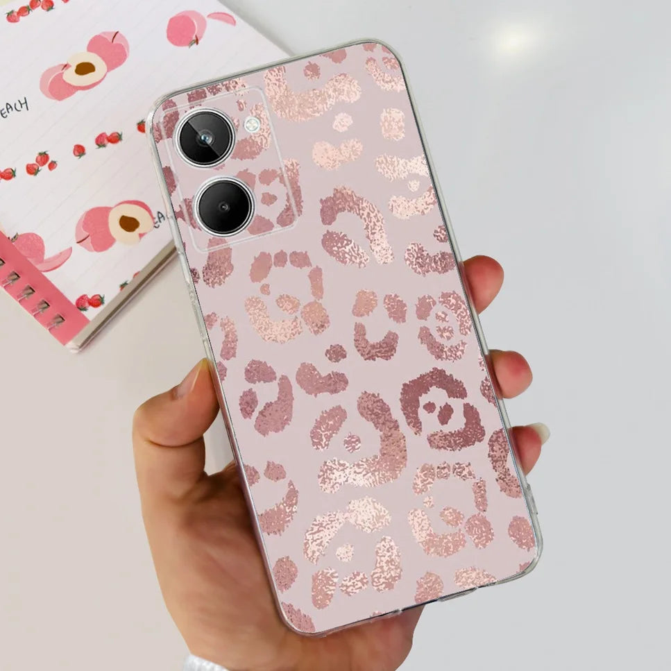 For Realme 10 4G RMX3630 Soft Silicone TPU Shockproof Phone Case For Realme 10 Cute Cartoon Pattern Bumper Protective Back Cover