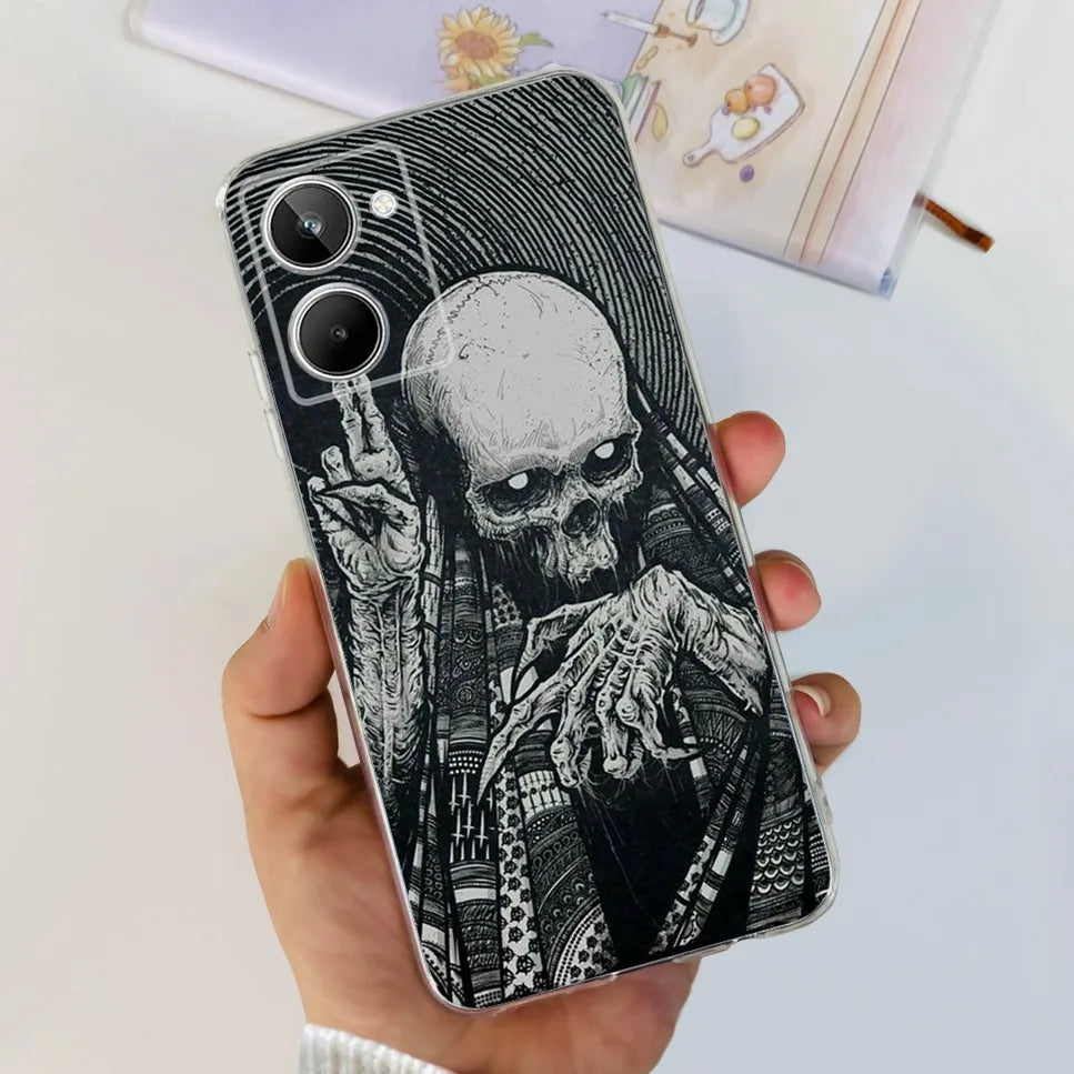 For Realme 10 4G RMX3630 Soft Silicone TPU Shockproof Phone Case For Realme 10 Cute Cartoon Pattern Bumper Protective Back Cover