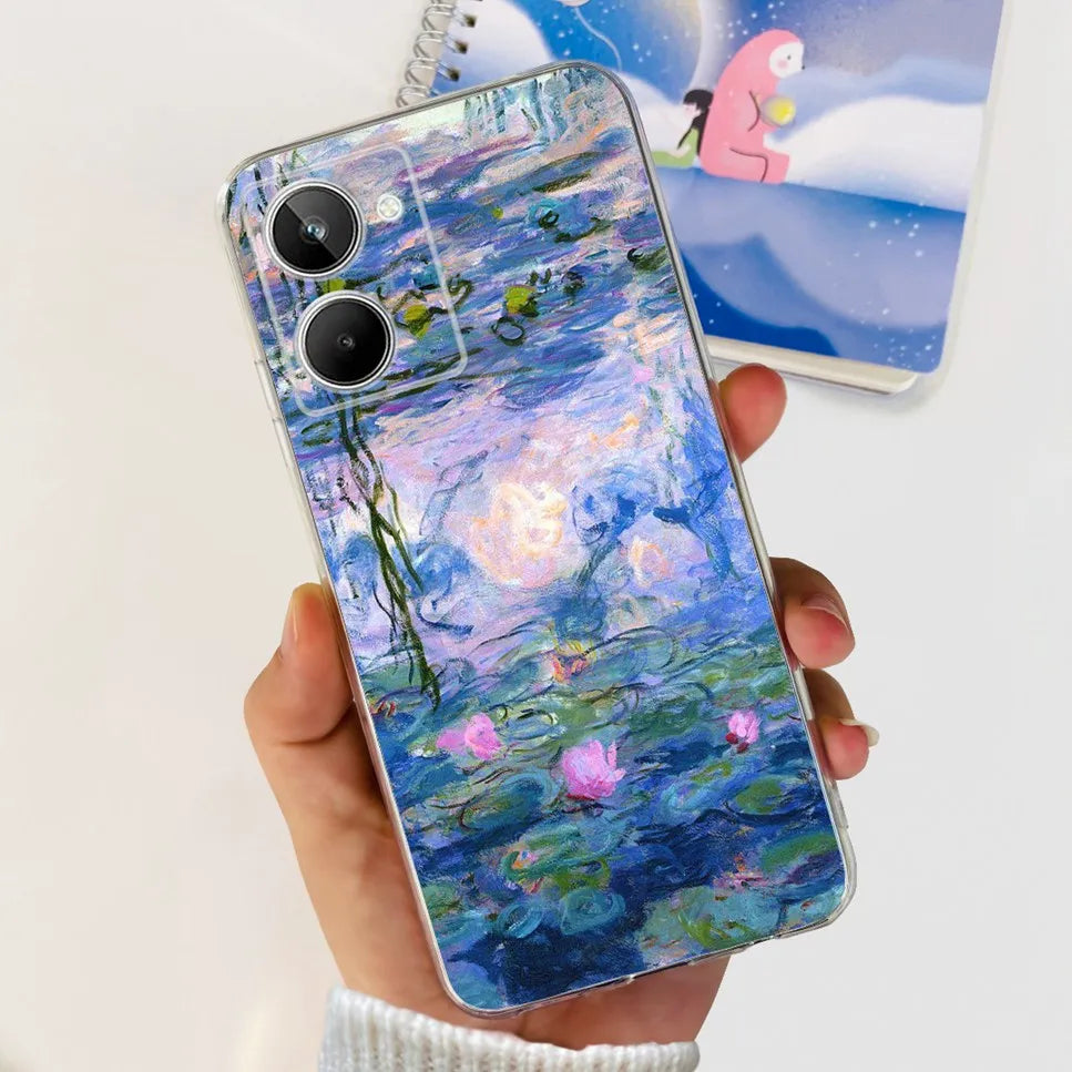For Realme 10 4G RMX3630 Soft Silicone TPU Shockproof Phone Case For Realme 10 Cute Cartoon Pattern Bumper Protective Back Cover