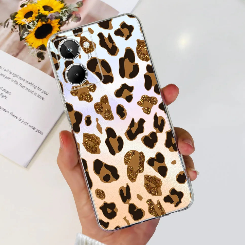 For Realme 10 4G RMX3630 Soft Silicone TPU Shockproof Phone Case For Realme 10 Cute Cartoon Pattern Bumper Protective Back Cover
