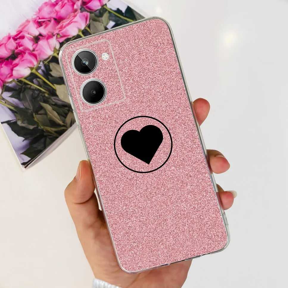 For Realme 10 4G RMX3630 Soft Silicone TPU Shockproof Phone Case For Realme 10 Cute Cartoon Pattern Bumper Protective Back Cover