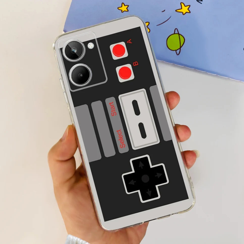 For Realme 10 4G RMX3630 Soft Silicone TPU Shockproof Phone Case For Realme 10 Cute Cartoon Pattern Bumper Protective Back Cover