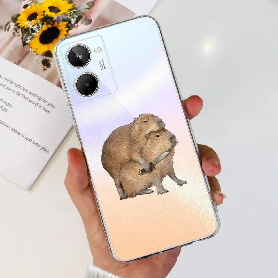 For Realme 10 4G RMX3630 Soft Silicone TPU Shockproof Phone Case For Realme 10 Cute Cartoon Pattern Bumper Protective Back Cover