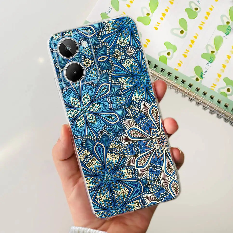 For Realme 10 4G RMX3630 Soft Silicone TPU Shockproof Phone Case For Realme 10 Cute Cartoon Pattern Bumper Protective Back Cover
