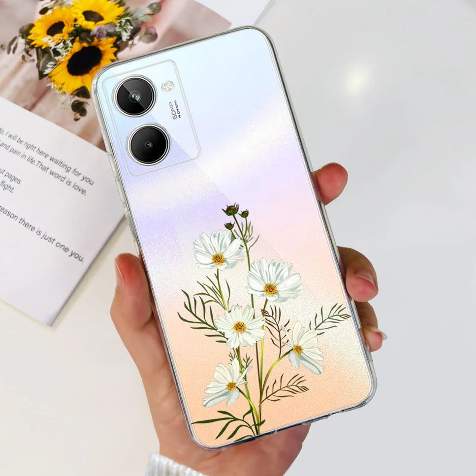 For Realme 10 4G RMX3630 Soft Silicone TPU Shockproof Phone Case For Realme 10 Cute Cartoon Pattern Bumper Protective Back Cover