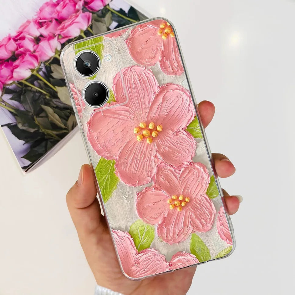For Realme 10 4G RMX3630 Soft Silicone TPU Shockproof Phone Case For Realme 10 Cute Cartoon Pattern Bumper Protective Back Cover