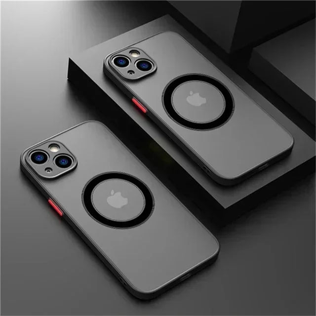 2026 NEW Hard Matte Case For iPhone 17 16 15 14 13 12 Pro Max Plus Phone Magsafe Magnetic ireless Charge Cover funda Capa