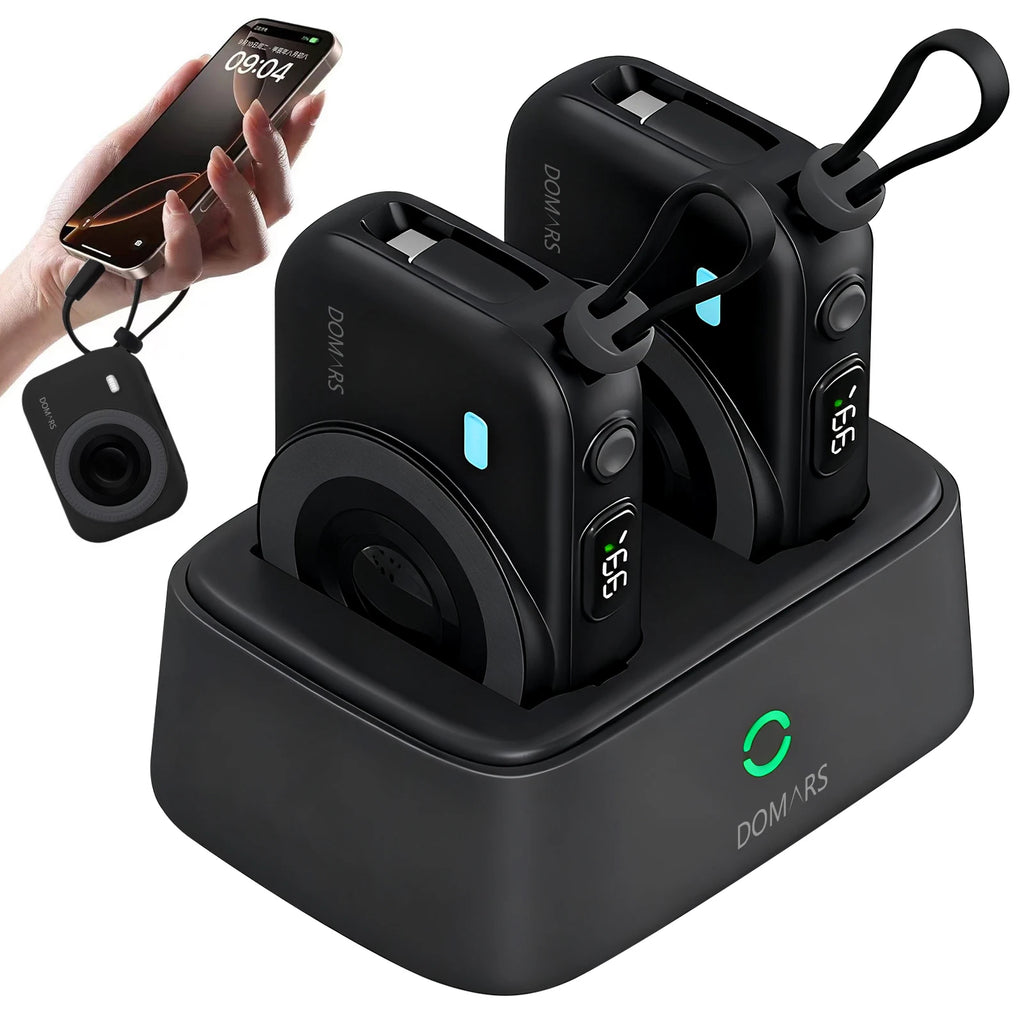 Domars 2pcs Power Bank Set 10000mAh High-capacity Fast Charging powerbank With Data Cable CCC Certified For Phones Watches