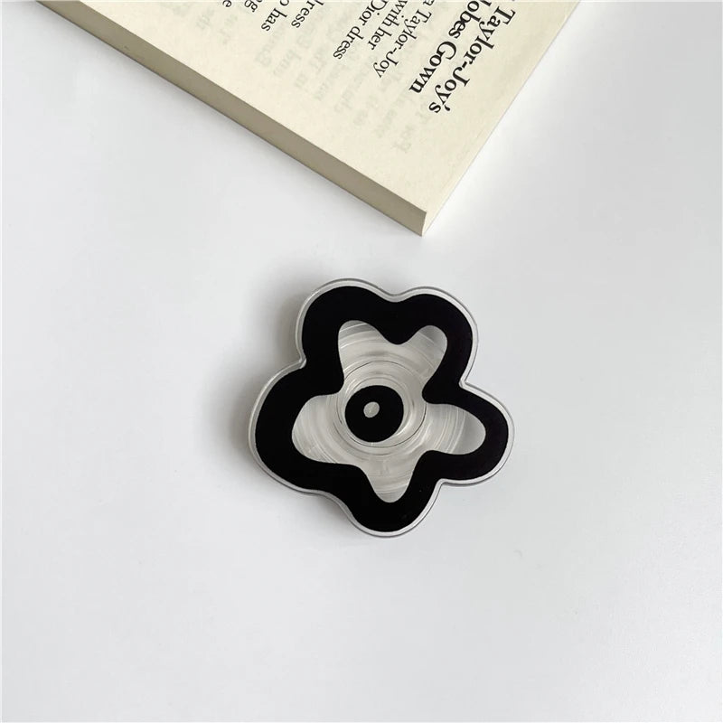 Cute Solid Color Flower Glossy Foldable Socket Pocket Grip Phone Holder for IPhone 17 Pro Max Griptok Finger Ring Stand Bracket