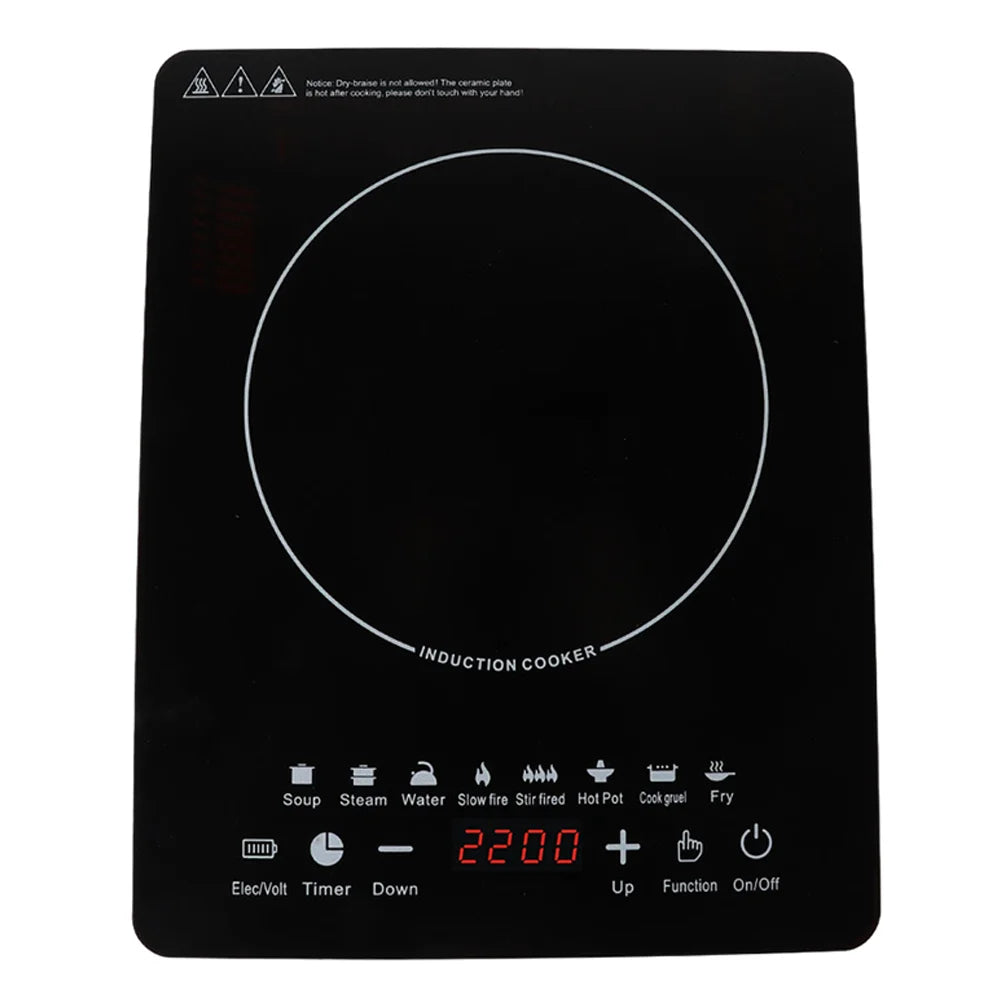 2200W Electric Induction Cooker UK Plug Induction Cooktop Timeable Energy-saving Induction Cooker Touch Panel Desktop Burner