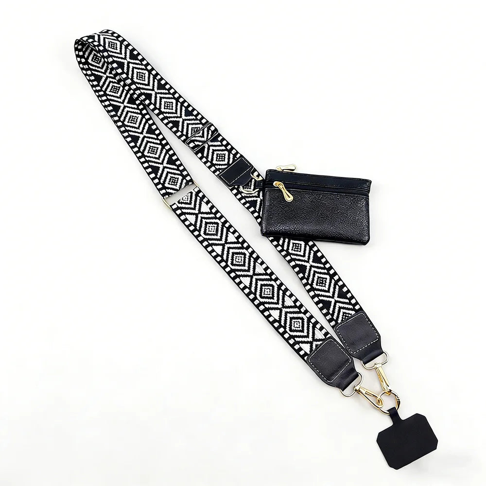 Bohemian Style Crossbody Mobile Phone Lanyards with Coin Purse Adjustable Disassembly Neck Strap for All Phone Case Accessories