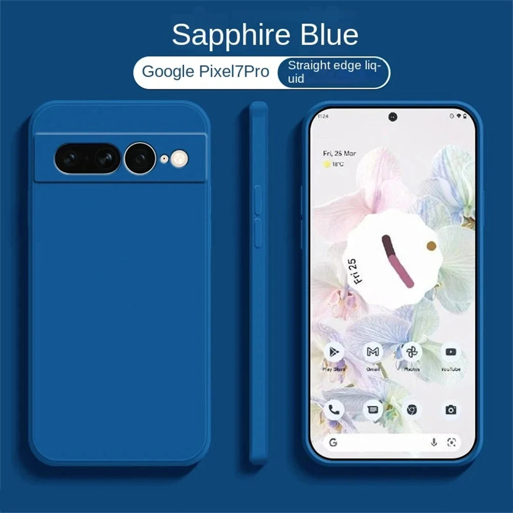 Liquid Silicone Soft Solid Color For Google Pixel 9 9A Shockproof Cases For Google Pixel 6 7 6A 7A Case Pixel 8 Pro 7A 7 Cover