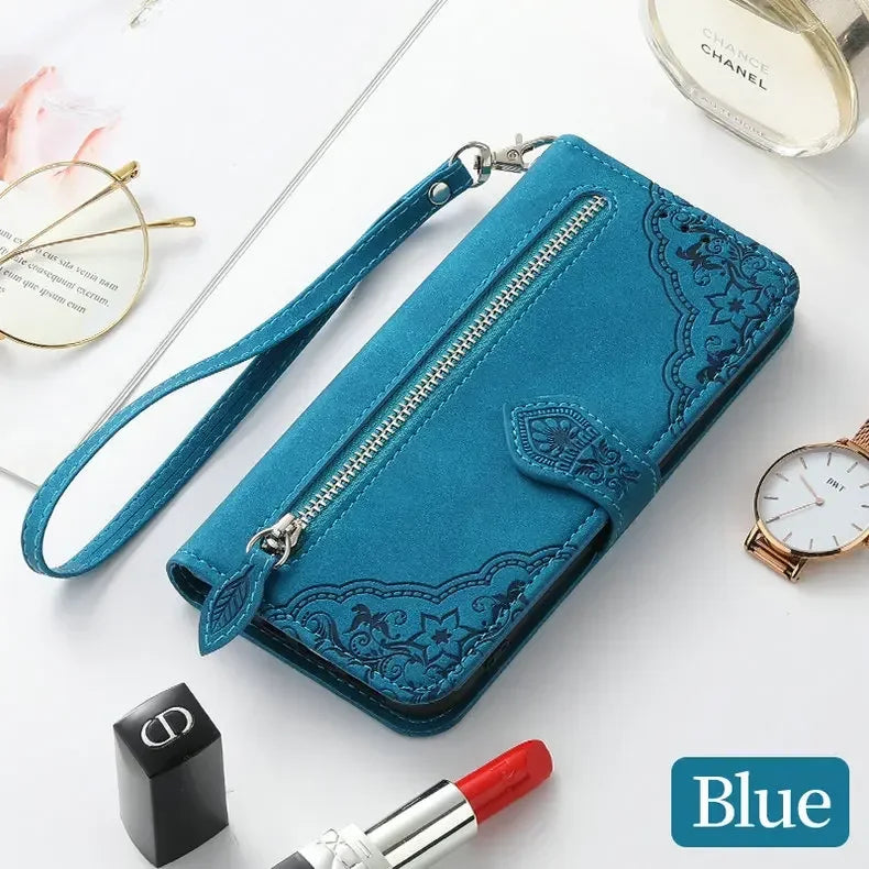 S25 S24 S23 Ultra S 26 S20 FE 5G Flip Case Zipper Card Texture Book Cover for Samsung Galaxy S21 Plus S22 S26 Ultra S 25 24 Capa