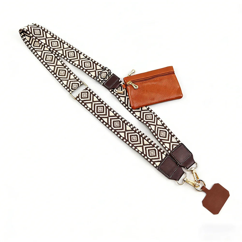 Bohemian Style Crossbody Mobile Phone Lanyards with Coin Purse Adjustable Disassembly Neck Strap for All Phone Case Accessories