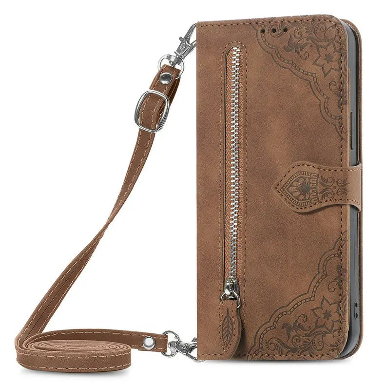S25 S24 S23 Ultra S 26 S20 FE 5G Flip Case Zipper Card Texture Book Cover for Samsung Galaxy S21 Plus S22 S26 Ultra S 25 24 Capa