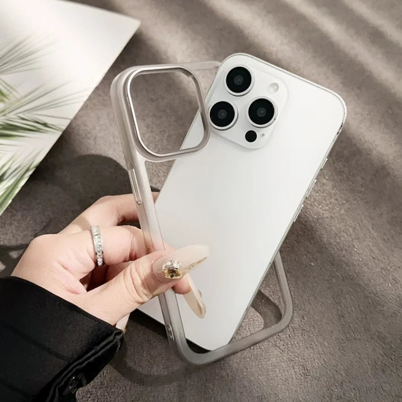 2026 New 3D Matte Soft TPU Bumper Frame Camera Lens Protection Phone Case For iPhone 17 Pro Max 16 15 14 Plus 13 12 Back Cover