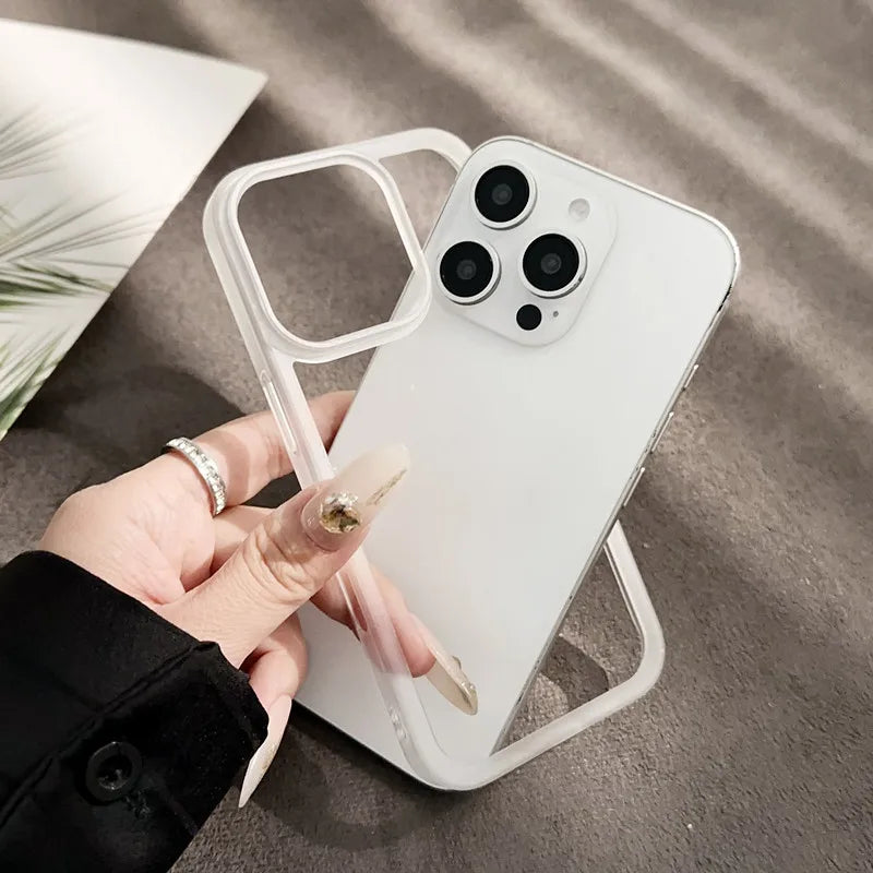 2026 New 3D Matte Soft TPU Bumper Frame Camera Lens Protection Phone Case For iPhone 17 Pro Max 16 15 14 Plus 13 12 Back Cover