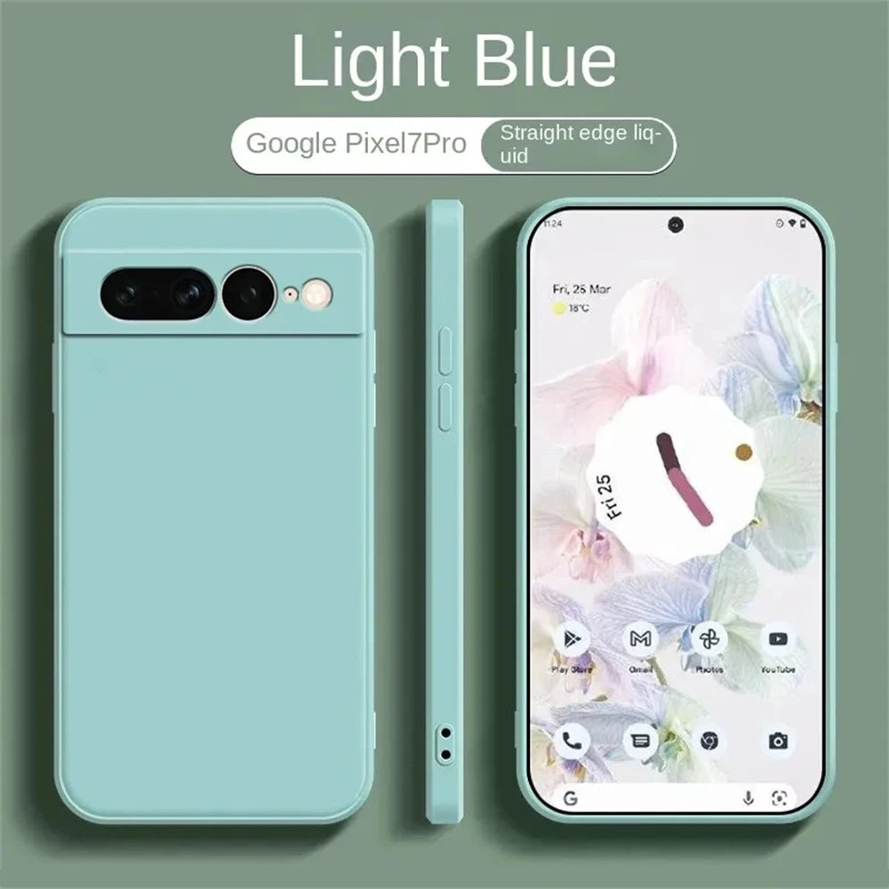 Liquid Silicone Soft Solid Color For Google Pixel 9 9A Shockproof Cases For Google Pixel 6 7 6A 7A Case Pixel 8 Pro 7A 7 Cover