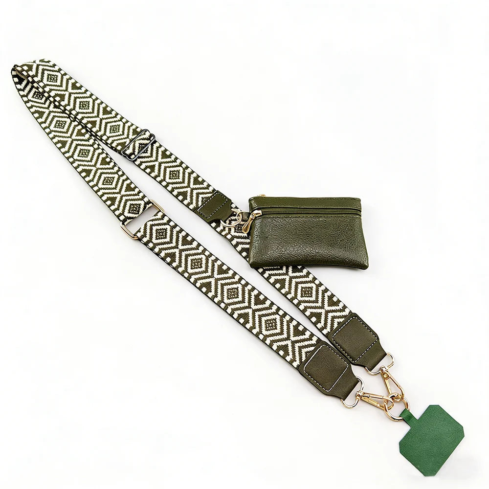 Bohemian Style Crossbody Mobile Phone Lanyards with Coin Purse Adjustable Disassembly Neck Strap for All Phone Case Accessories