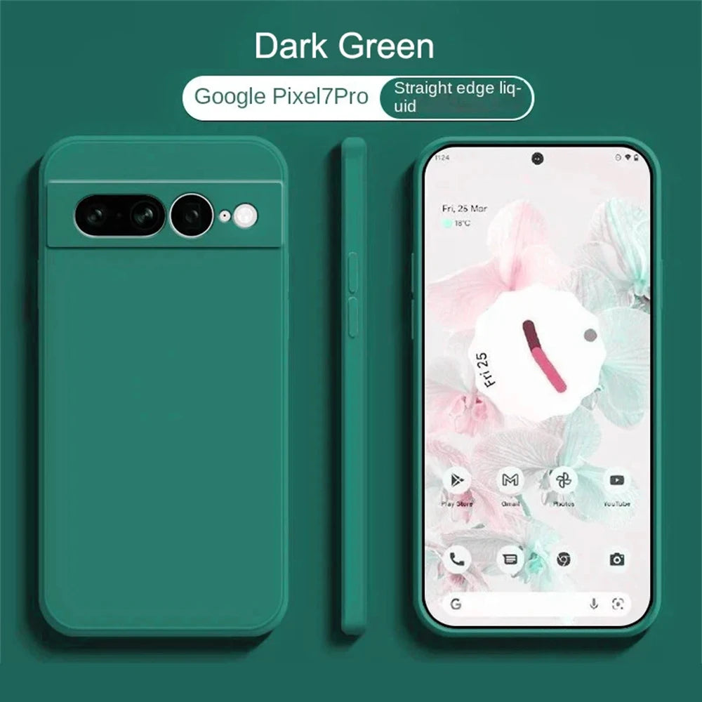 Liquid Silicone Soft Solid Color For Google Pixel 9 9A Shockproof Cases For Google Pixel 6 7 6A 7A Case Pixel 8 Pro 7A 7 Cover