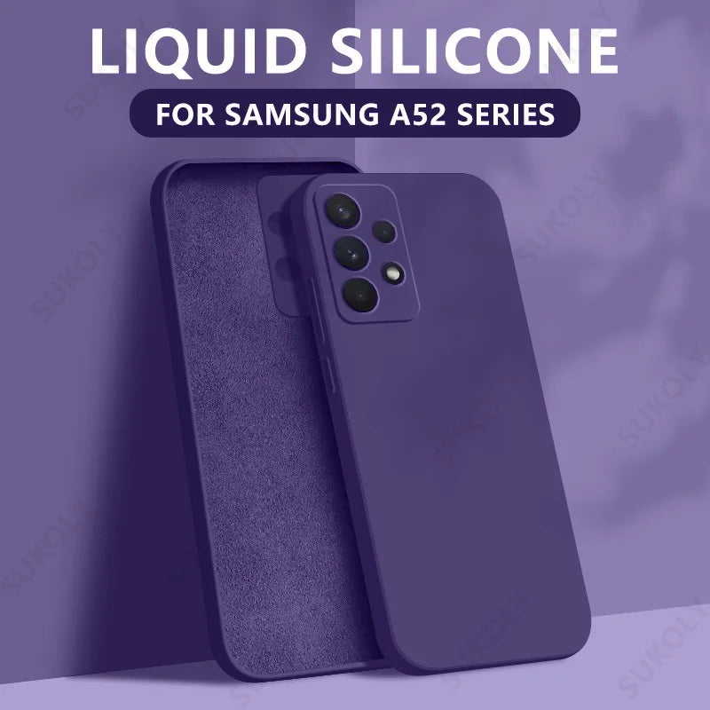 Liquid Silicone Case For Samsung Galaxy S24 S25 FE S26 S23 S22 Ultra Plus S25 Edge A57 A37 A56 A17 A16 A36 A54 A55 5G Soft Cover