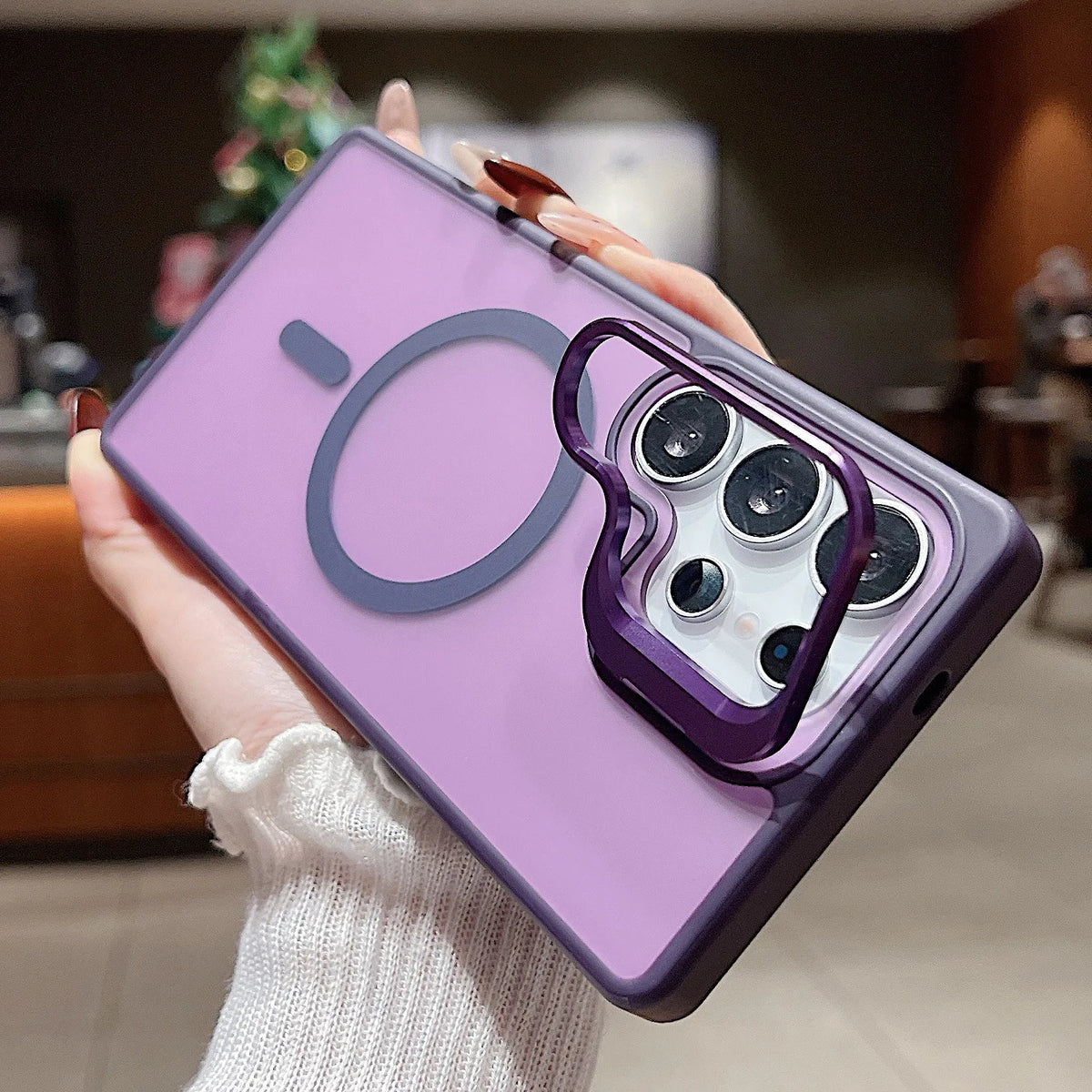 2026 Business Magnetic Case for Samsung Galaxy S24 Matte Soft Touch Anti-Yellow Phone Case with Metal Camera Frame S25ULTRA