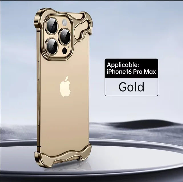 lrregular Metal Bumper Phone Case IPhone 13 14 15 16 17 Pro Max Plus 17 Air Lens Film Protection Bare Aluminum Shockproof Cover