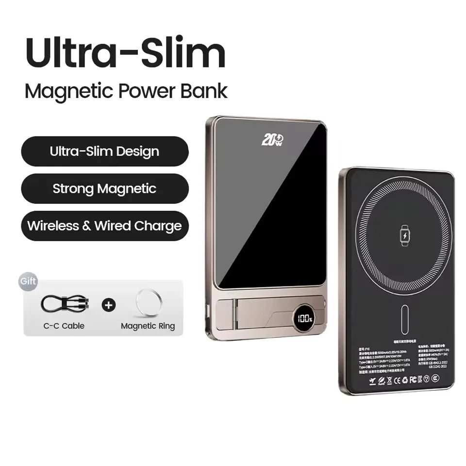 Wireless Magnetic Power Bank For Magsafe Qi2 Super Fast Charging External Battery for Apple Watch iPhone Portable Charger