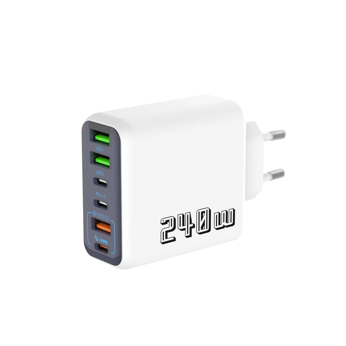 240W 6 Port USB C Charger Super Fast Charging PD3.0 USB C Type C Mobile Phone Charger For iPhone 17 16 pro Samsung Xiaomi ipad
