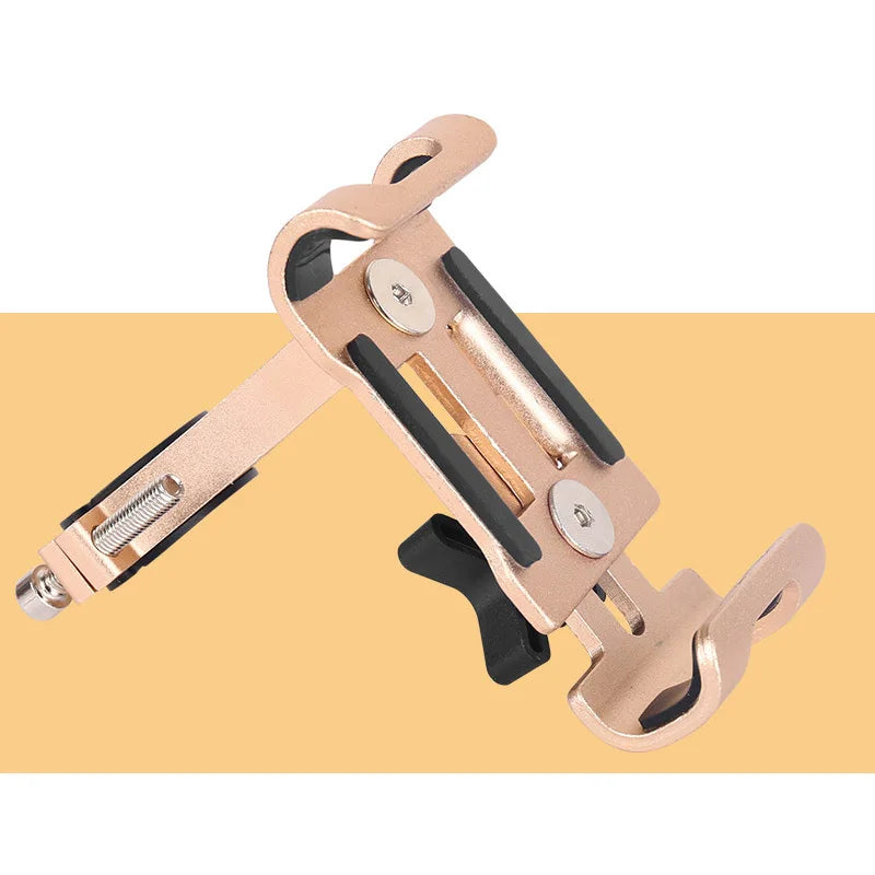 offer Metal Aluminum Alloy Mobile Phone Holder MTB Mountain Bike Phone Stand Shock-proof Fixed Navigation Bracket Cycling Accessories