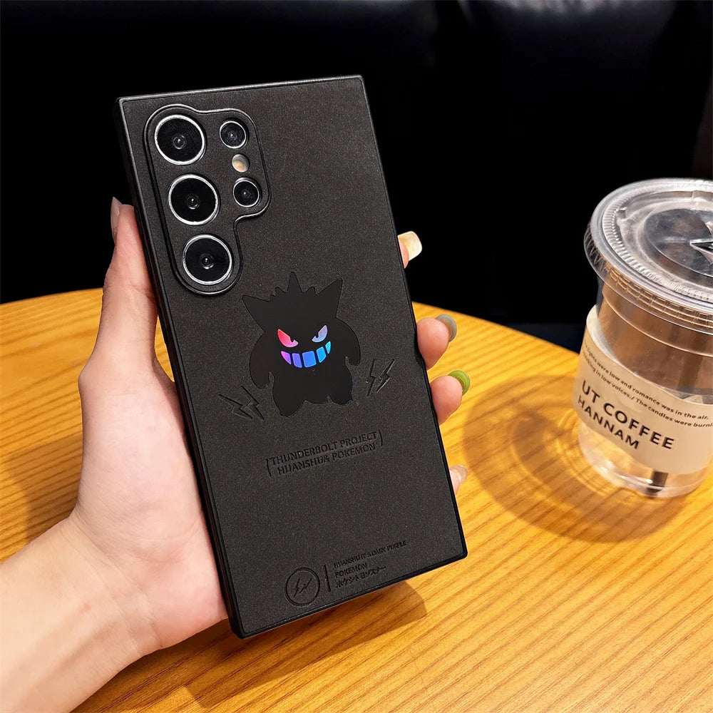 2026 Cartoon Gengar Wristband Leather Phone Case For Samsung Galaxy S25 S24 S23 S22 Ultra Plus Edge S25edge Shockproof Cover