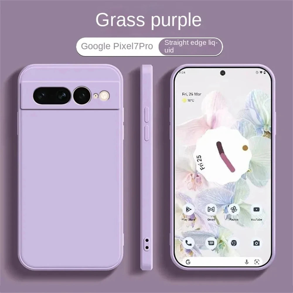 Liquid Silicone Soft Solid Color For Google Pixel 9 9A Shockproof Cases For Google Pixel 6 7 6A 7A Case Pixel 8 Pro 7A 7 Cover