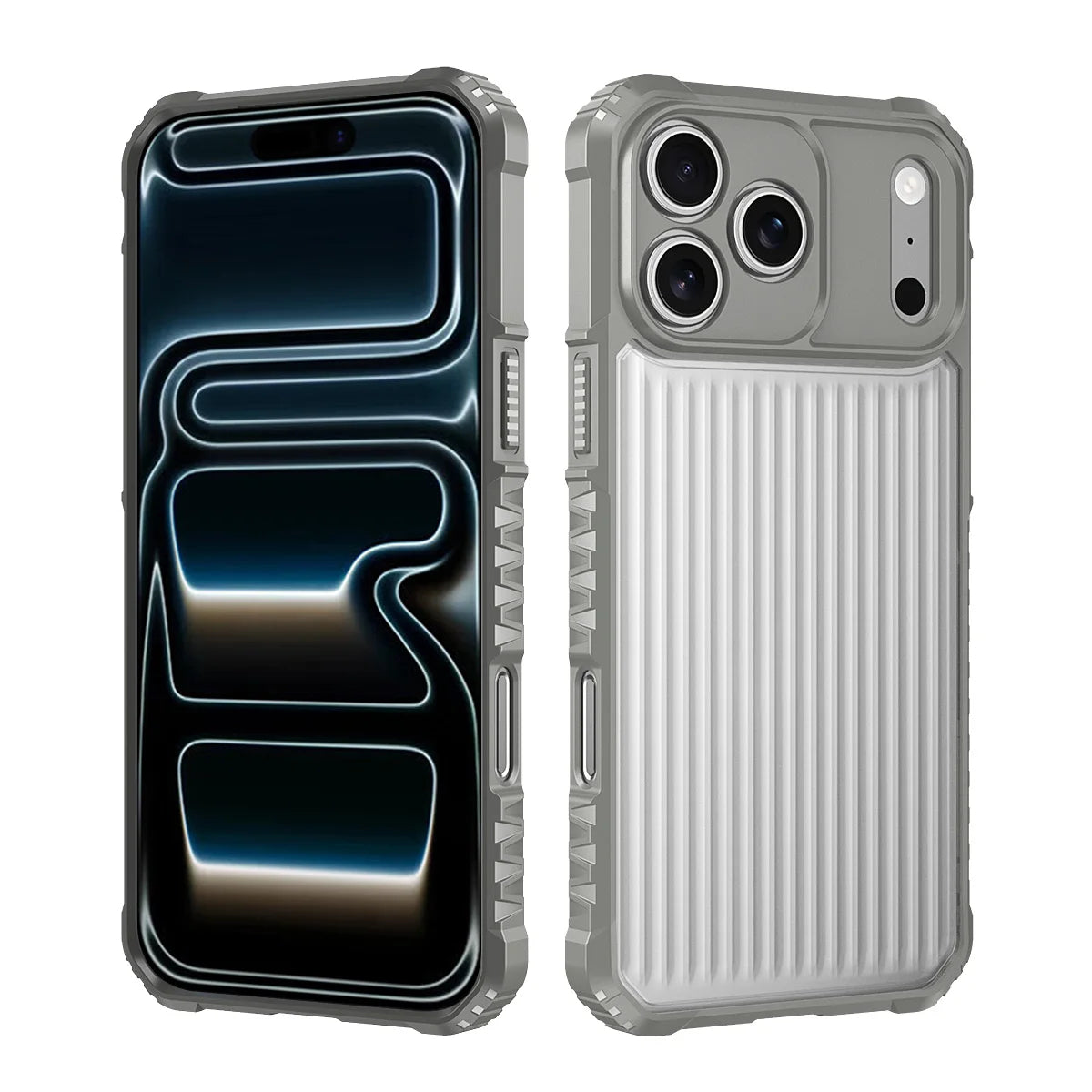 Luxury 2026 Airbag Striped For iPhone 17 16 15 14 Plus 13 12 11 Pro Max Soft Edged Black Men's Shock Resistant Protective Case
