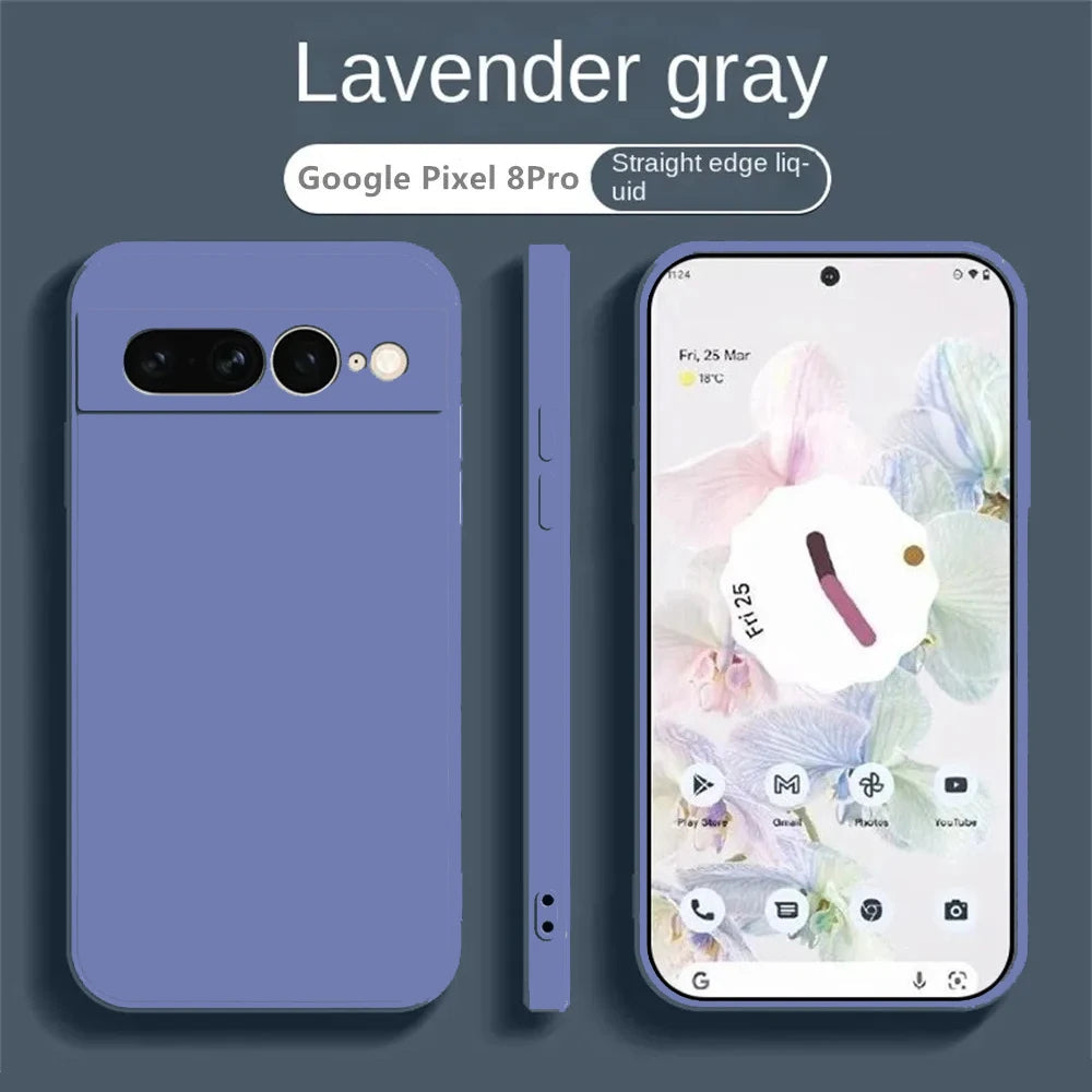 Liquid Silicone Soft Solid Color For Google Pixel 9 9A Shockproof Cases For Google Pixel 6 7 6A 7A Case Pixel 8 Pro 7A 7 Cover