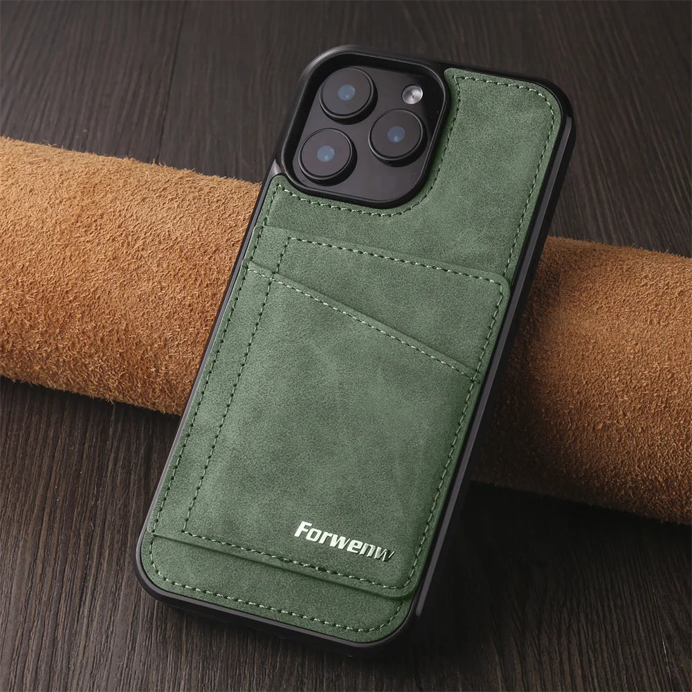 Luxury Leather Case For iPhone 16 15 14 13 12 11 Pro Max Case Cover For iPhone 16 15 14 Plus IP 16E 17 Air Phone Case Flip Cover