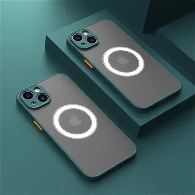 2026 NEW Hard Matte Case For iPhone 17 16 15 14 13 12 Pro Max Plus Phone Magsafe Magnetic ireless Charge Cover funda Capa