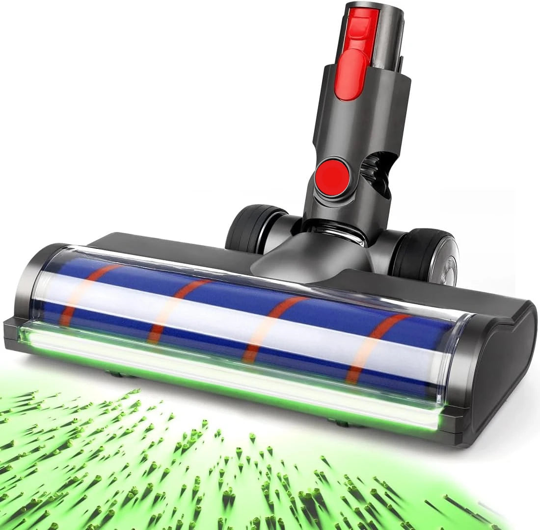 For Dyson V7 V8 V10 V11 V15, LED Dust Detection Vacuum Head Fluffy Attachment for Hard Floors, Compatible Replacement Parts