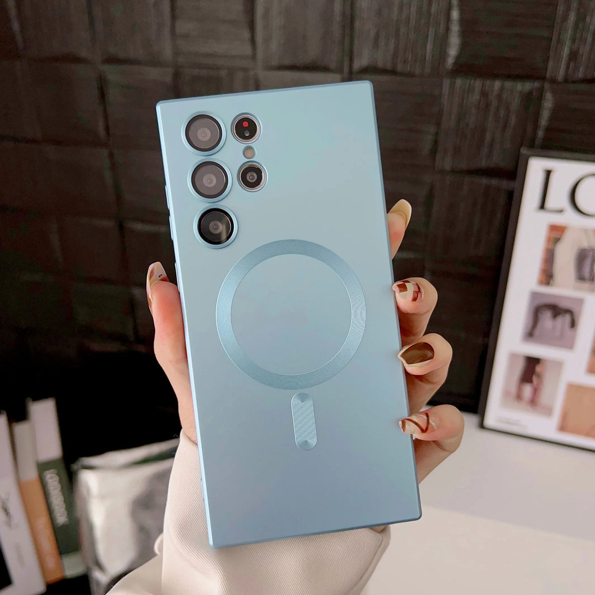Luxury Magnetic Wireless Charging Matte Case For Samsung Galaxy S25 S24 S23 S 25 24 Ultra Plus Cases Shockproof Soft Phone Cover
