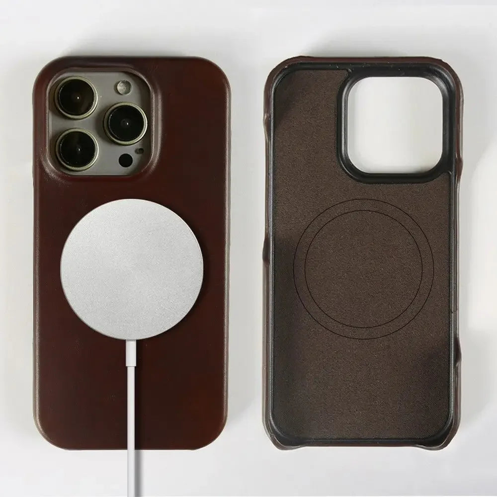 Business Genuine Leather Phone Case For Iphone 16 Pro Max 15Pro Aesthetic Vintage Back Cover For Iphone 13Pro 12Pro 11 14Pro 12