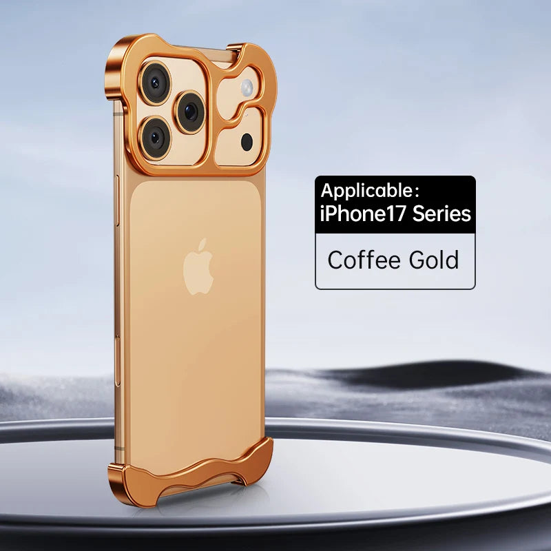 lrregular Metal Bumper Phone Case IPhone 13 14 15 16 17 Pro Max Plus 17 Air Lens Film Protection Bare Aluminum Shockproof Cover